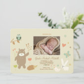 Faire-part de naissance photo des amis de la forêt (Debout devant)