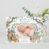 Faire-part de naissance photo des animaux de la fo (Debout devant)