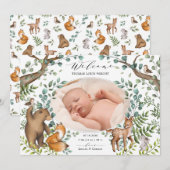 Faire-part de naissance photo des animaux de la fo (Devant / Derrière)