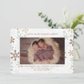 Faire-part de naissance photo des flocons de neige (Debout devant)