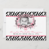 faire-part de naissance photo d'impression Zèbre P (Devant)