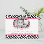 faire-part de naissance photo d'impression Zèbre P (Debout devant)