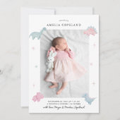 Faire-part de naissance photo Dinosaur Girl Baby (Devant)