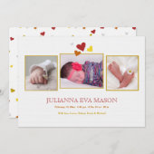 Faire-part de naissance photo d'introduction (Devant / Derrière)