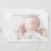 Faire-part de naissance photo double simple et cla (Dos)