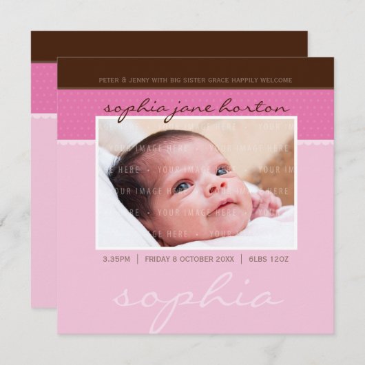 FAIRE-PART DE NAISSANCE PHOTO :: doucement repéré  (Devant / Derrière)