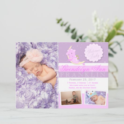 Faire-part de naissance photo Dragon (Debout devant)