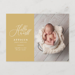 Faire-part de naissance photo du texte du script d