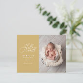 Faire-part de naissance photo du texte du script d (Debout devant)