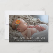 Faire-part de naissance photo élégant Boho Herbe d (Devant)