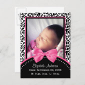 Faire-part de naissance photo Empreinte de léopard (Devant / Derrière)