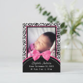 Faire-part de naissance photo Empreinte de léopard (Debout devant)