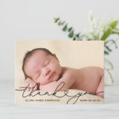 Faire-part de naissance photo en Merci doux (Debout devant)