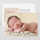 Faire-part de naissance photo en Merci doux (Devant / Derrière)