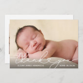 Faire-part de naissance photo en Merci doux (Devant / Derrière)