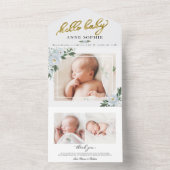 Faire-part de naissance photo et Carte de remercie (À l'intérieur)