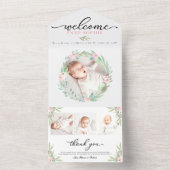 Faire-part de naissance photo et Carte de remercie (À l'intérieur)