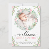 Faire-part de naissance photo et Carte de remercie (Devant)