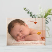 Faire-part de naissance photo Fall Leaves (Debout devant)