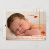 Faire-part de naissance photo Fall Leaves (Devant / Derrière)
