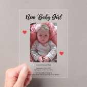 Faire-part de naissance Photo Fille Carte en Acryl (In situ (ordinateur de poche))