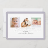 Faire-part de naissance photo fille lavande et mar (Dos)