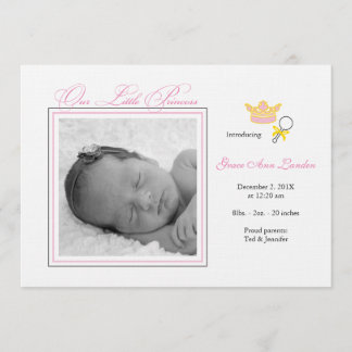Faire-part de naissance photo fille - Petite Princ