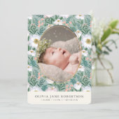 Faire-part de naissance photo fleur sauvage Green (Debout devant)