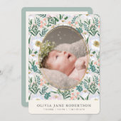 Faire-part de naissance photo fleur sauvage Sage G (Devant / Derrière)