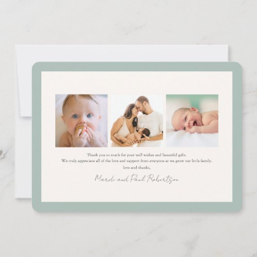 Faire-part de naissance photo fleur sauvage Sage G (Dos)