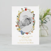 Faire-part de naissance photo fleur sauvage Wreath (Debout devant)