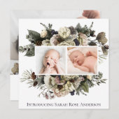 Faire-part de naissance photo florale (Devant / Derrière)