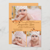 Faire-part de naissance photo Flurry Automne (Devant / Derrière)