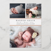 Faire-part de naissance photo Foil Stripe 3 (Recto)