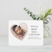 Faire-part de naissance photo Gold Edge Heart Fram (Debout devant)