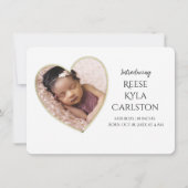 Faire-part de naissance photo Gold Edge Heart Fram (Devant)