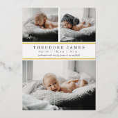 Faire-part de naissance photo Gold Foil 3 (Recto)