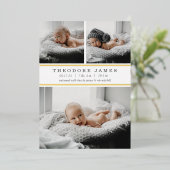 Faire-part de naissance photo Gold Foil 3 (Debout devant)