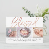 faire-part de naissance photo Gold Foil Rose "béni (Debout devant)