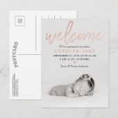 faire-part de naissance photo Gold Foil Rose "Bien (Devant / Derrière)