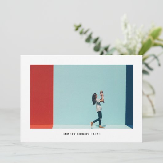 Faire-part de naissance photo graphique simple (Debout devant)