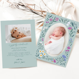 Faire-part de naissance photo Green Magic Meadow