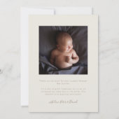 Faire-Part de Naissance Photo Gris Clair Écriture (Dos)