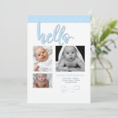 Faire-part de naissance photo Hello tendance (Debout devant)