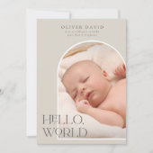 Faire-part de naissance photo Hello World Neutral  (Devant)