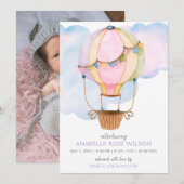 Faire-part de naissance photo Hot Air Balloon Girl (Devant / Derrière)