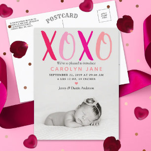 Faire-part de naissance photo Hugs & Kisses (XOXO)