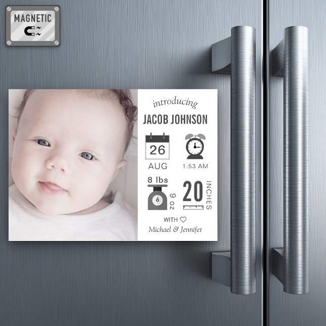 Faire-part de naissance photo infographique modern (Créateur téléchargé)
