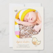 Faire-part de naissance photo Jaune Whimsical Chic (Devant)