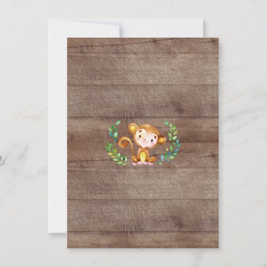 Faire-part de naissance photo Jungle Little Monkey (Dos)